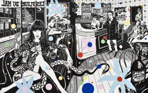 NEAL FOX The Serpent’s Dance, 2017 Indian ink and acrylic on paper 152 x 244 cm, Courtesy Galerie Suzanne Tarasieve, Paris