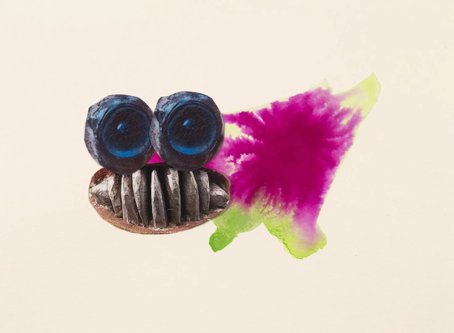 Maria Thurn und Taxis 11 Maria Thurn und Taxis Angry dog, 2019 collages and watercolour on paper 31 x 23 cm
