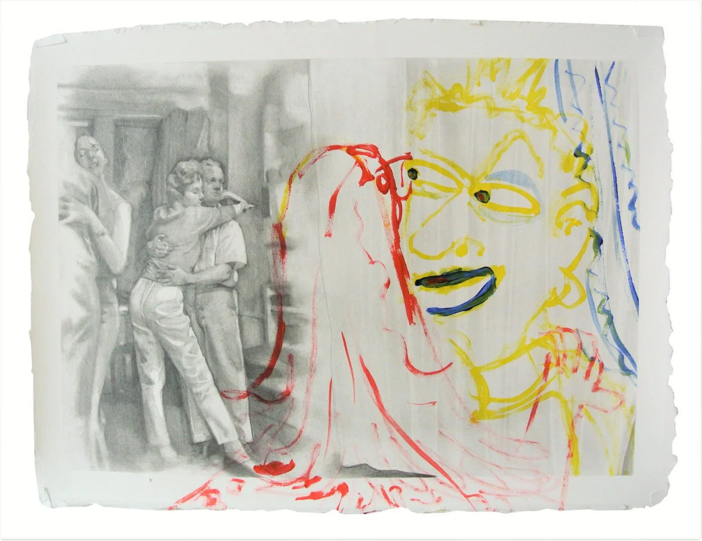 aris Giachoustidis, Love in the first sight 2019, 32x42cm, pencil and acryl on paper