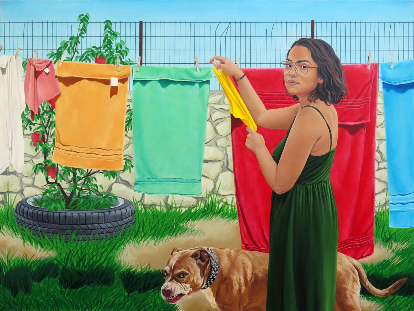Marianna Olague, Perro Bravo, 2018, Acrylic and oil on canvas, 36 x 48 in