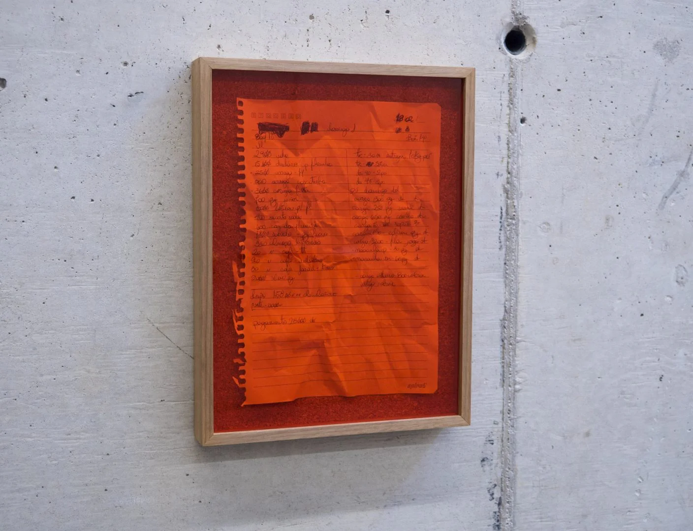 Igor Vidor, Notes from cash book, 2018
(Page from the notebook used for financial transactions balance by the drugs cartel)
