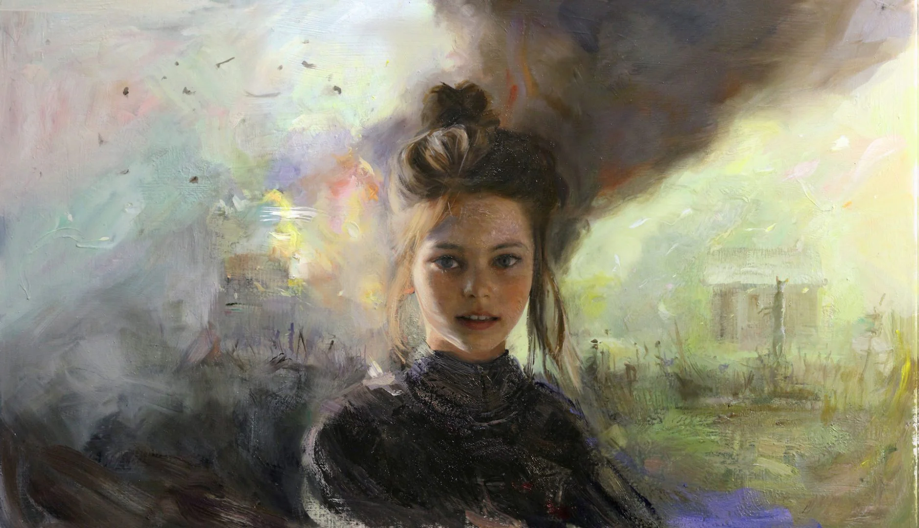 Guillermo Lorca, Fires, 2019, oil and acrylics on canvas, 55x96 cm 
