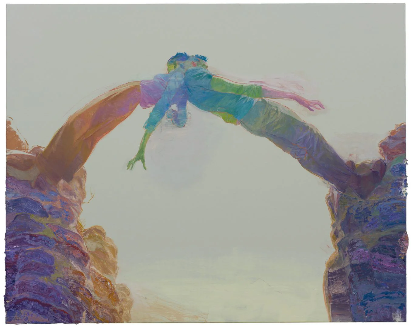  Ruprecht von Kaufmann, Regenbogen, 2019, Öl auf Linoleum auf Holz, 122,5 x 153 cm,
Courtesy Galerie Thomas Fuchs 