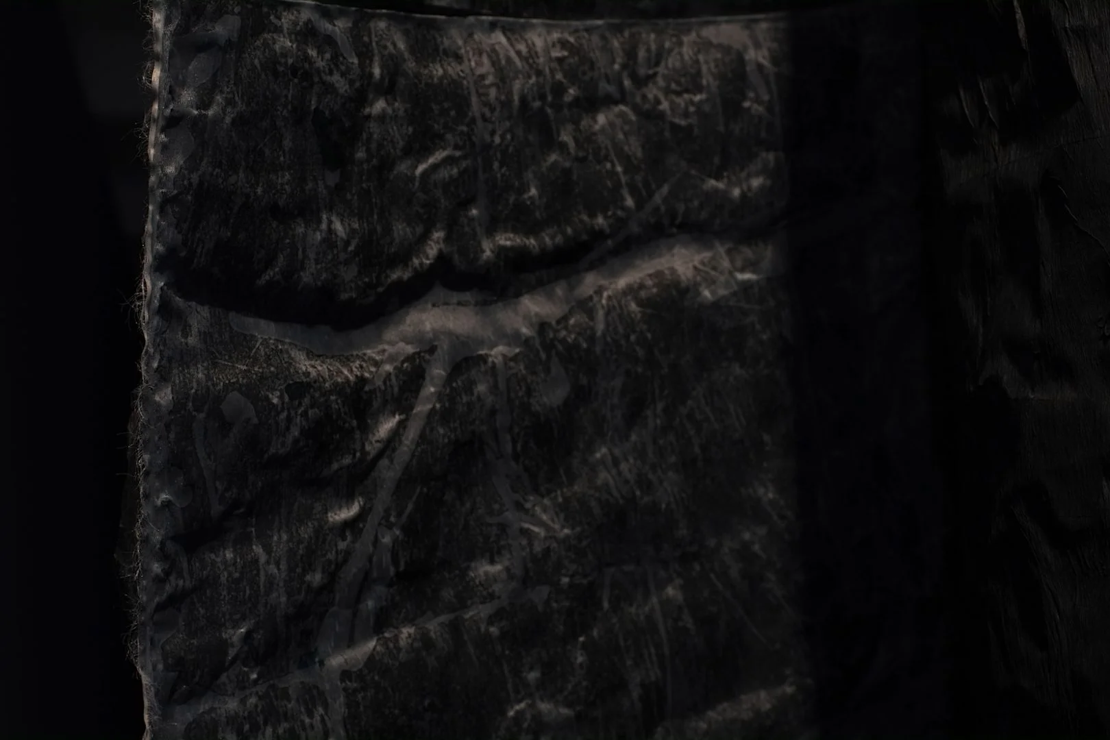 GLADYS KALICHINI 29 … these moments are spent in listening to her silences and seeing her invisibility (2020), paper on cloth, bark cloth and metal rods, photographs by Arthur Debert