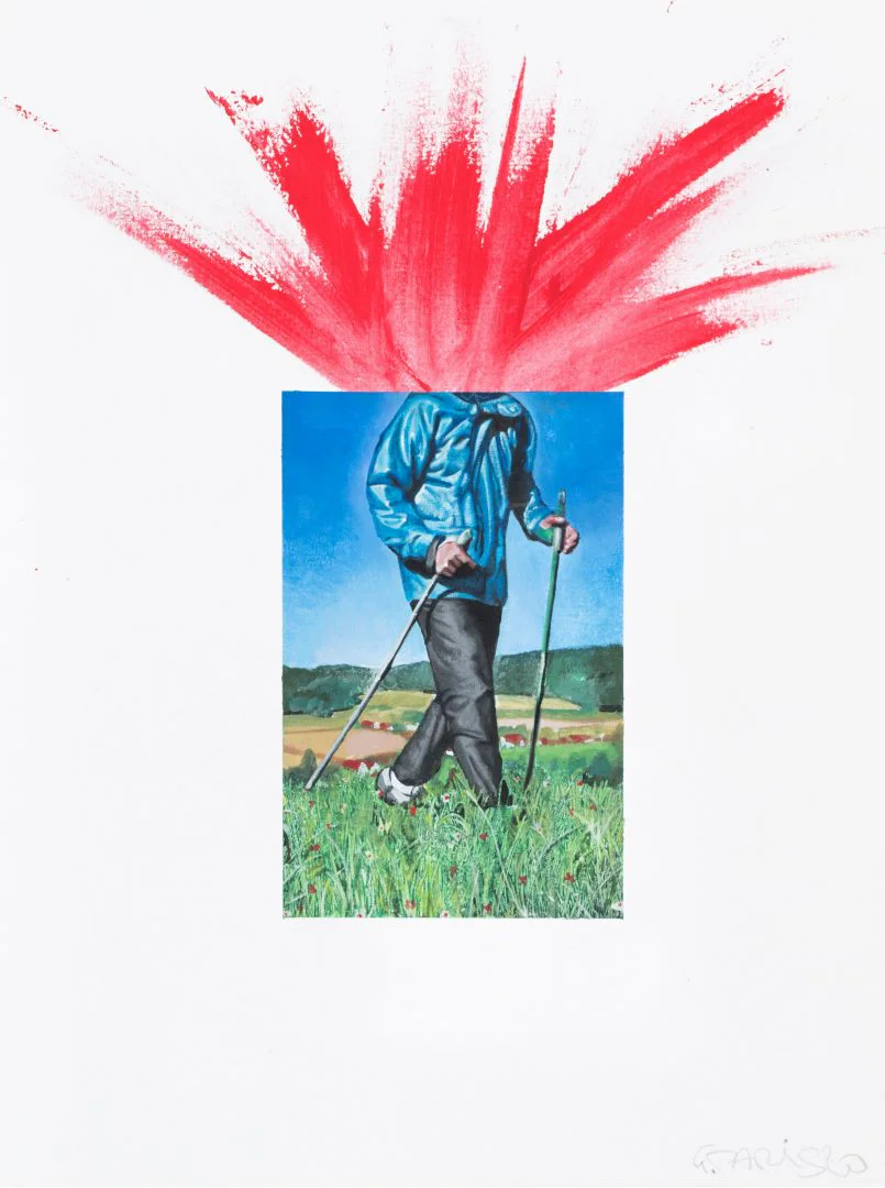 PARIS GIACHOUSTIDIS 2 Paris Giachoustidis, ICH GEHE WANDERN OHNE KOPF, 2020 Acryl auf Papier | 48 x 36 cm