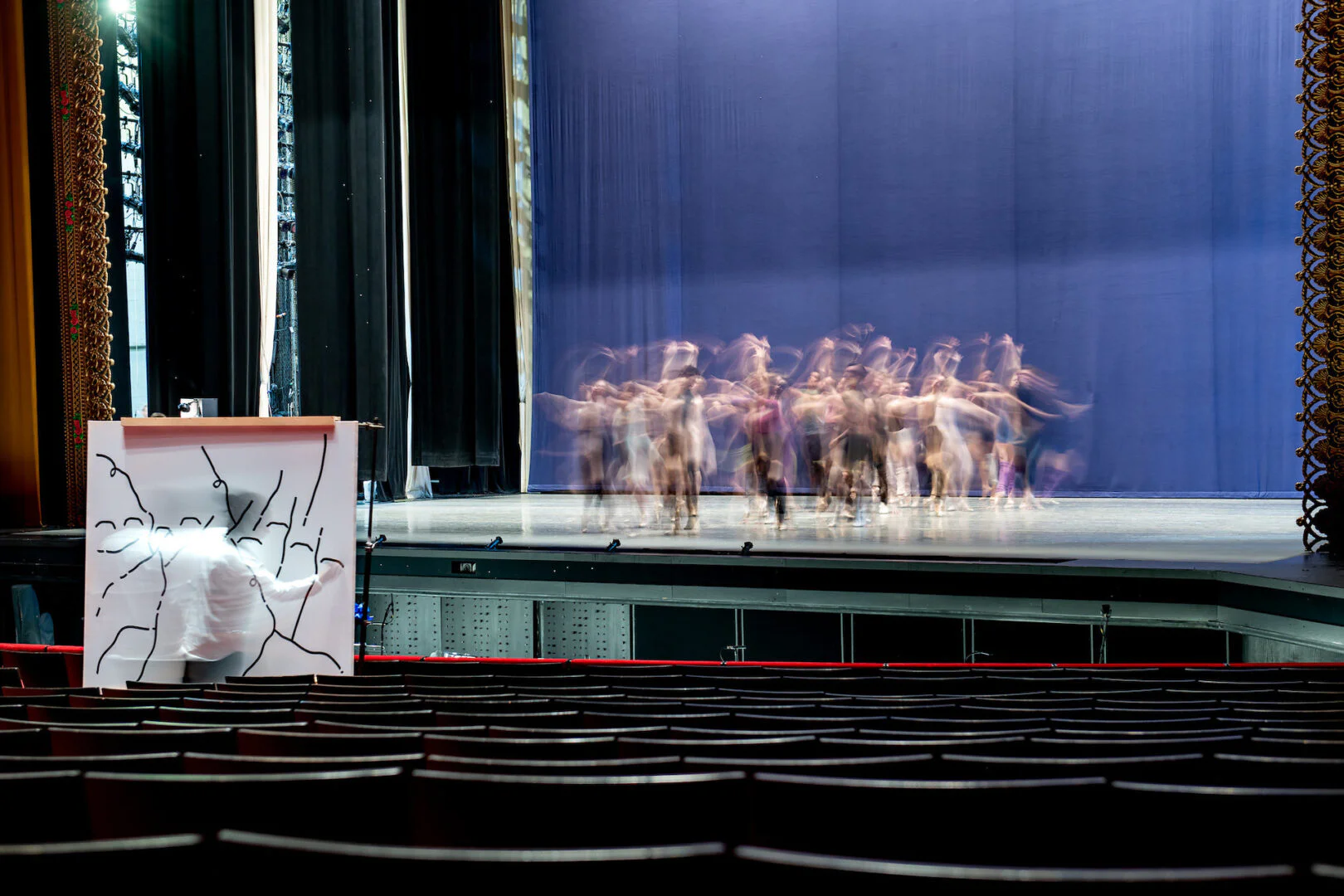 Shantell Martin, New York City Ballet rehearsal drawing, Photo By Roy Rochlin