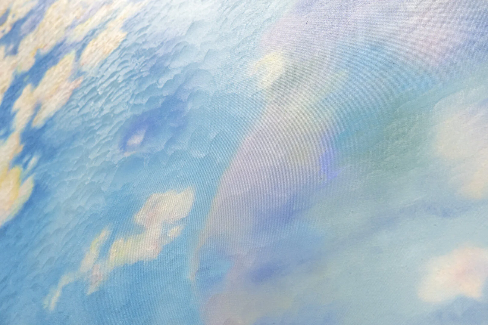 Martine Poppe, 2022, The Earth in search of magic tidings, 160 x 100 cm, oil on polyester restoration fabric || 2022 Detail, The Earth in search of magic tidings, 160 x 100 cm, oil on polyester restoration fabric