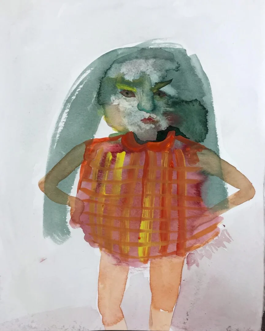 ‘Mad Girl’ 11in x 9in watercolor and gouache on paper 2019