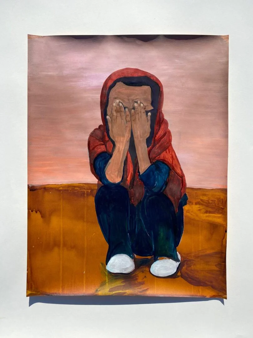 ‘I Want To Go Home’ 30in x 22in walnut ink, acrylic and gouache on paper 2022