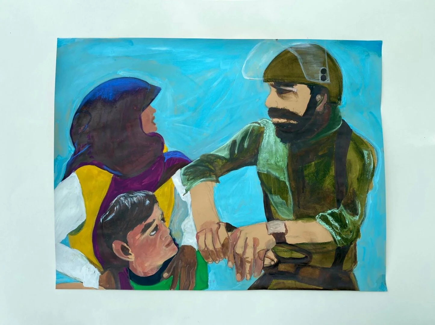 ‘Under Occupation: Let Go’ 22in x 30in acrylic and nupastel on paper 2022