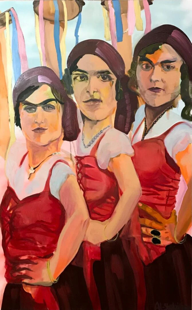 ‘Crossing Borders’ 56in x 50in oil on canvas 2020