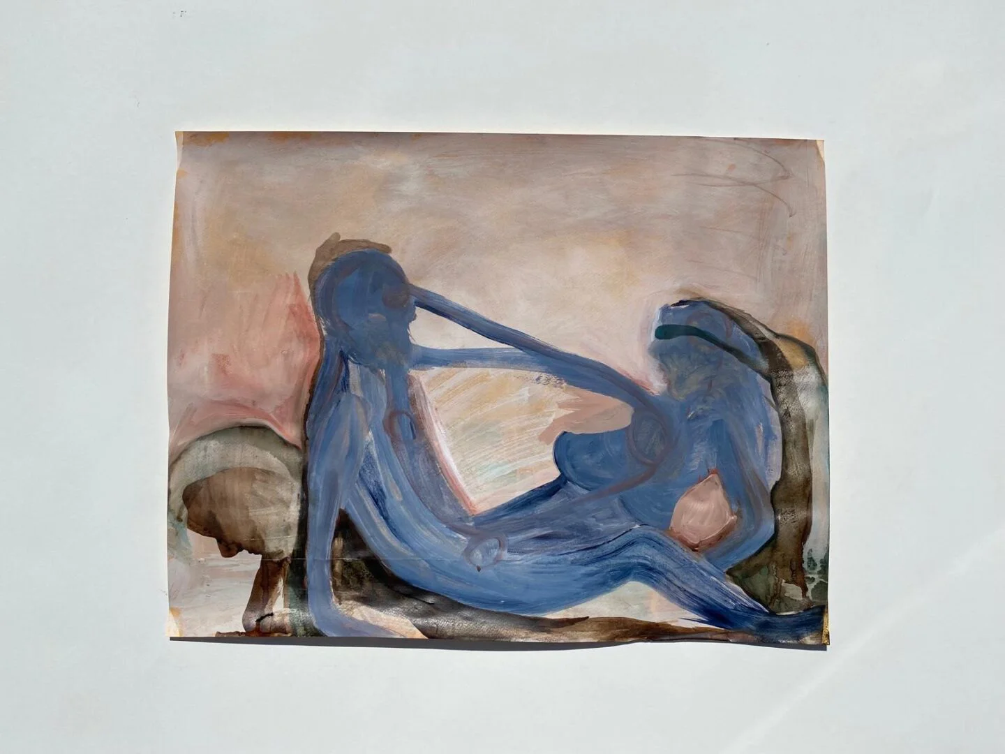 ‘Shadow Work’ 22in x 30in acrylic, nupastel and walnut ink on paper 2022