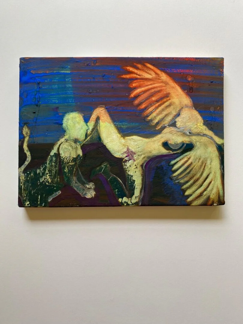 ‘The Conception of Lamassu (Apsasu)’ 8in x 11in watercolor, gouache and acrylic on stretched paper 2022